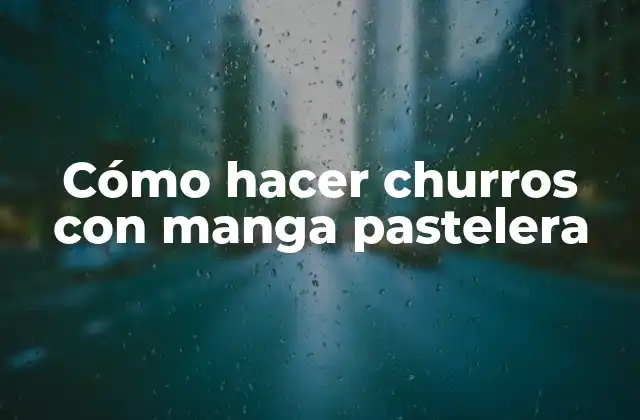 Cómo Hacer Churros con Manga Pastelera