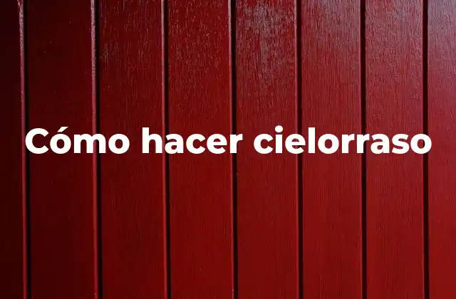 Cómo Hacer Cielorraso