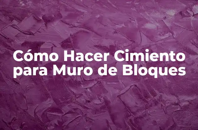 Cómo Hacer Cimiento para Muro de Bloques