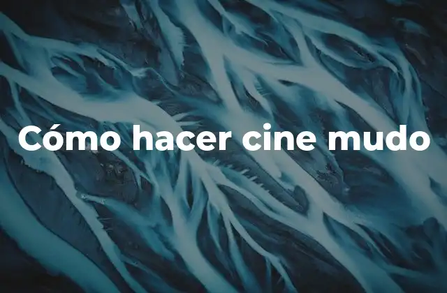 Cómo Hacer Cine Mudo
