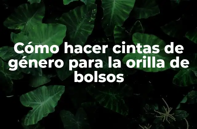 Cómo Hacer Cintas de Género para la Orilla de Bolsos