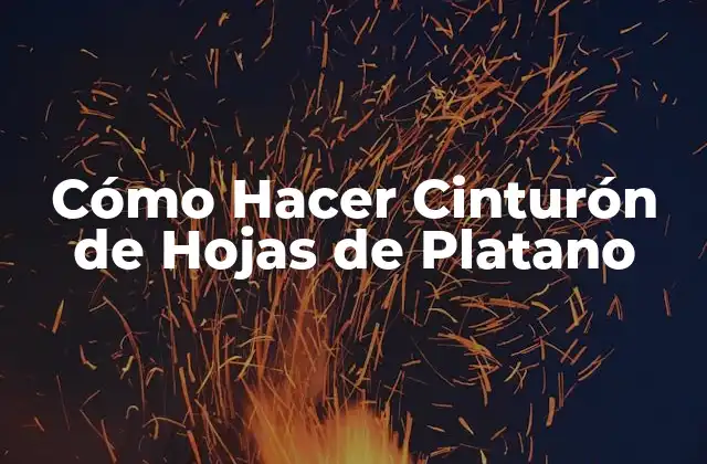 Cómo Hacer Cinturón de Hojas de Platano