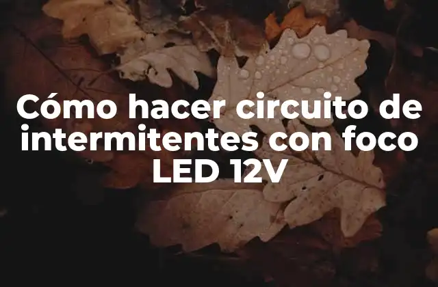 Cómo Hacer Circuito de Intermitentes con Foco Led 12v