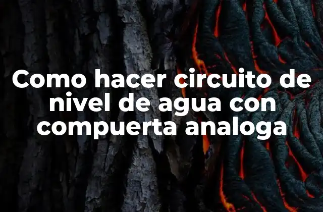 Como Hacer Circuito de Nivel de Agua con Compuerta Analoga