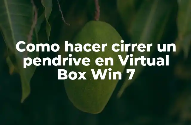 Como Hacer Cirrer un Pendrive en Virtual Box Win 7