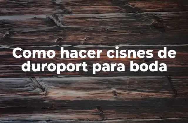 Como Hacer Cisnes de Duroport para Boda