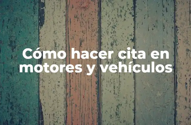 Cómo Hacer Cita en Motores y Vehículos