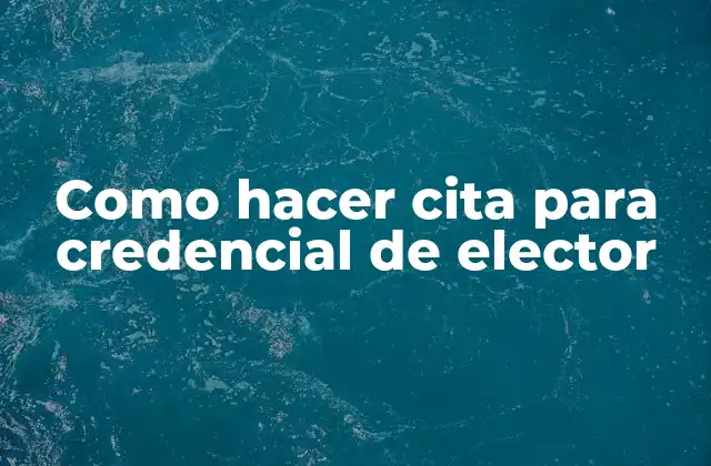 Como Hacer Cita para Credencial de Elector