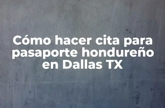 Cómo Hacer Cita para Pasaporte Hondureño en Dallas Tx