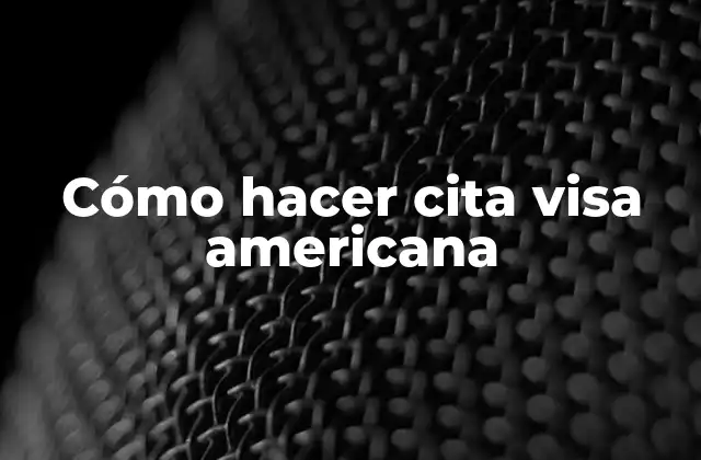 Cómo Hacer Cita Visa Americana