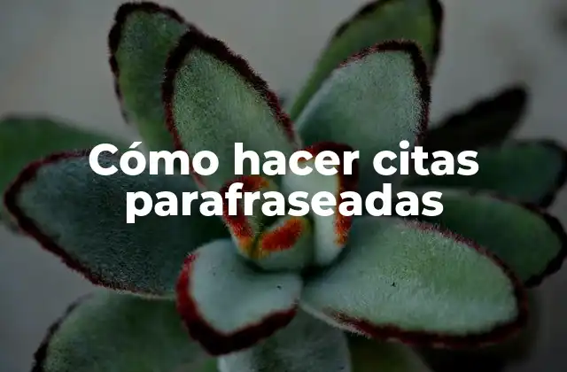 Cómo Hacer Citas Parafraseadas