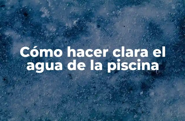 Cómo Hacer Clara el Agua de la Piscina