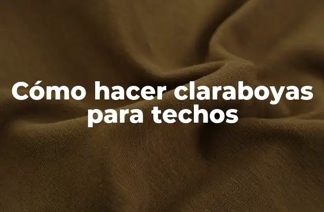 Cómo Hacer Claraboyas para Techos