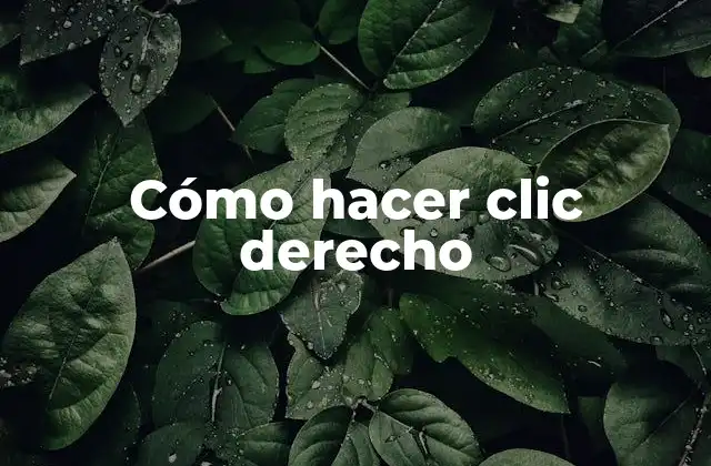 Cómo Hacer Clic Derecho