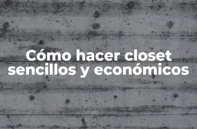 Cómo Hacer Closet Sencillos y Económicos