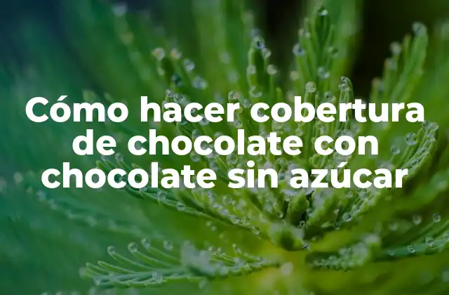 Cómo Hacer Cobertura de Chocolate con Chocolate sin Azúcar