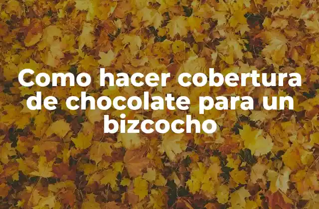 Como Hacer Cobertura de Chocolate para un Bizcocho