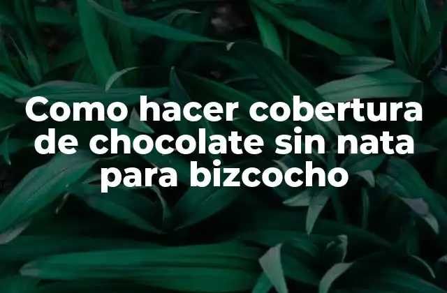 Como Hacer Cobertura de Chocolate sin Nata para Bizcocho