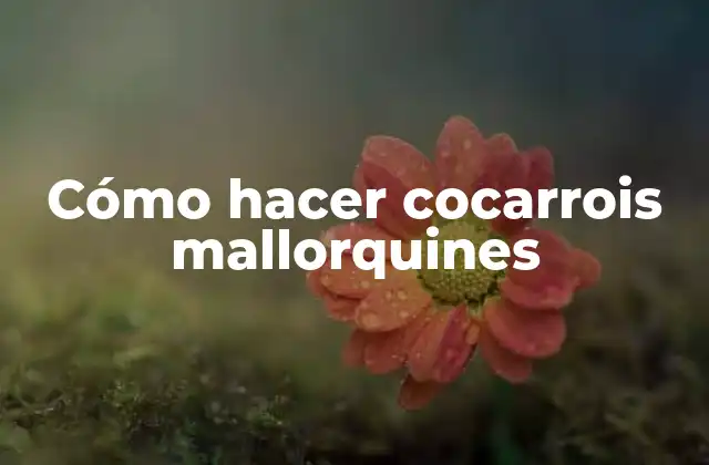 Cómo Hacer Cocarrois Mallorquines