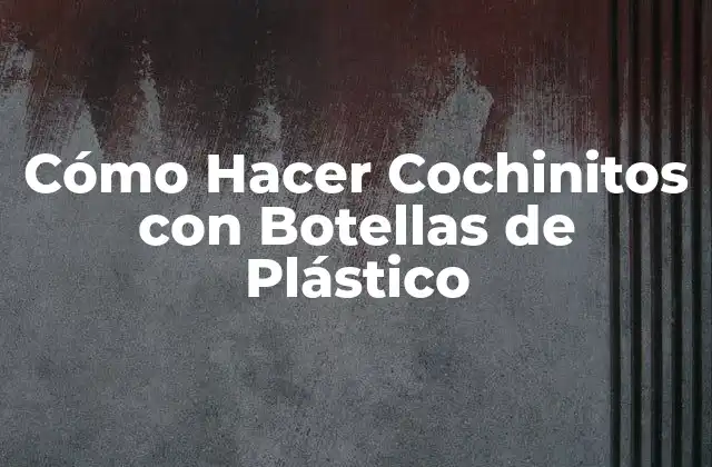 Cómo Hacer Cochinitos con Botellas de Plástico