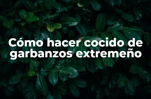 Cómo Hacer Cocido de Garbanzos Extremeño
