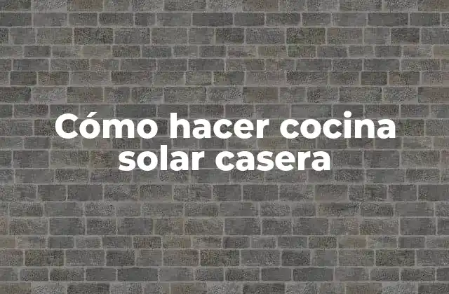 Cómo Hacer Cocina Solar Casera