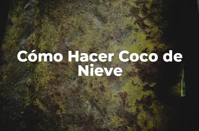 Cómo Hacer Coco de Nieve