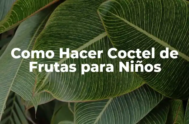 Como Hacer Coctel de Frutas para Niños
