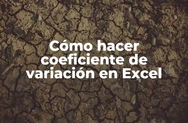 Cómo Hacer Coeficiente de Variación en Excel