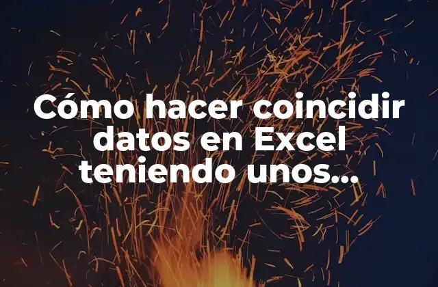 Cómo Hacer Coincidir Datos en Excel Teniendo unos Parámetros