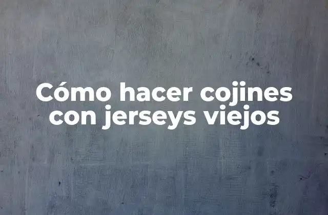 Cómo Hacer Cojines con Jerseys Viejos