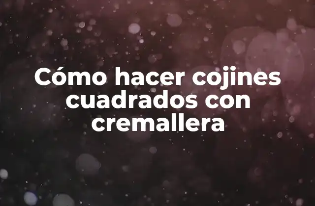Cómo Hacer Cojines Cuadrados con Cremallera