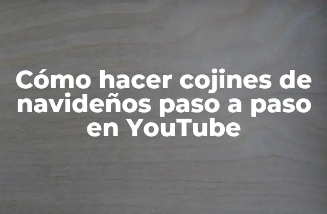 Cómo Hacer Cojines de Navideños Paso a Paso en Youtube