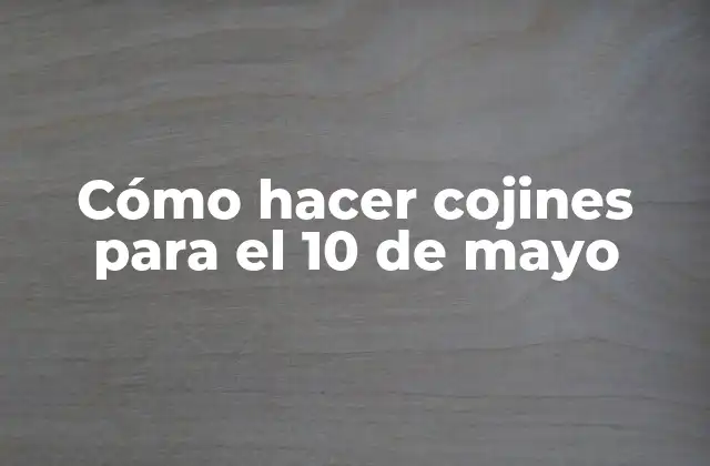 Cómo Hacer Cojines para el 10 de Mayo