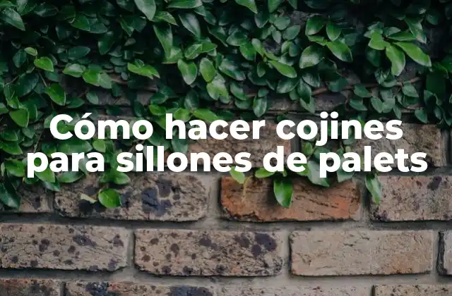 Cómo Hacer Cojines para Sillones de Palets