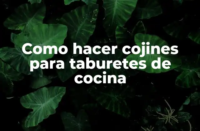 Como Hacer Cojines para Taburetes de Cocina