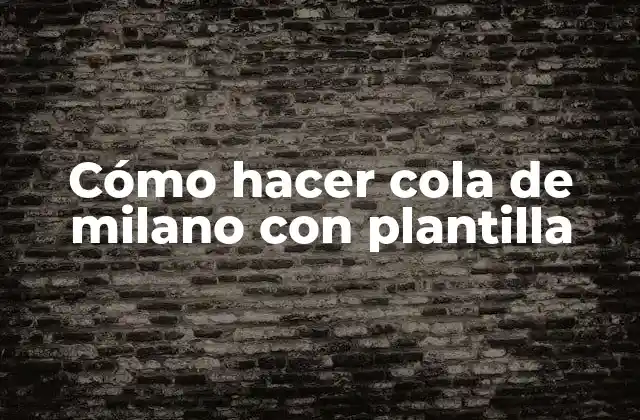 Cómo Hacer Cola de Milano con Plantilla