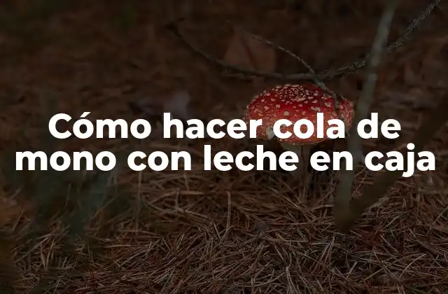 Cómo Hacer Cola de Mono con Leche en Caja