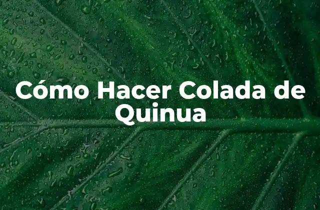 Cómo Hacer Colada de Quinua