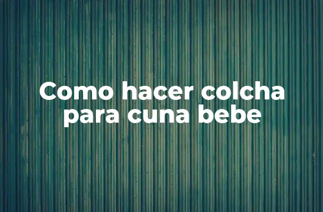 Como Hacer Colcha para Cuna Bebe