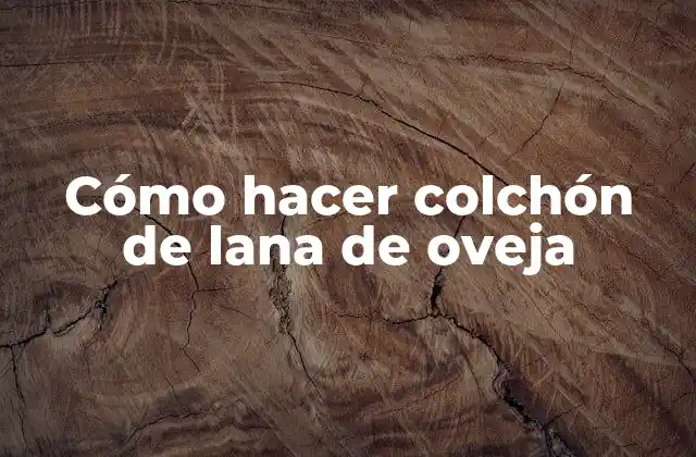 Cómo Hacer Colchón de Lana de Oveja