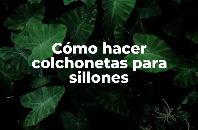 Cómo Hacer Colchonetas para Sillones