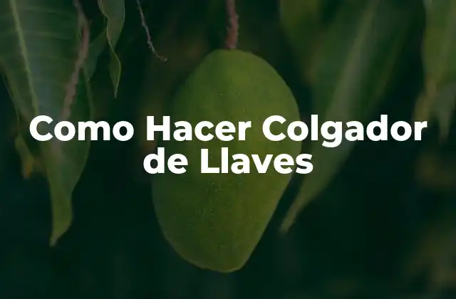 Como Hacer Colgador de Llaves