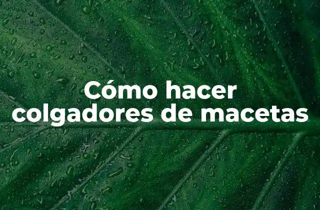 Cómo Hacer Colgadores de Macetas