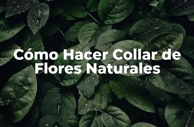 Cómo Hacer Collar de Flores Naturales