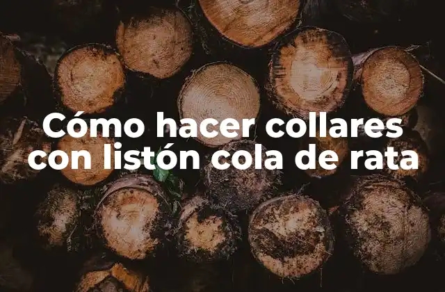 Cómo Hacer Collares con Listón Cola de Rata