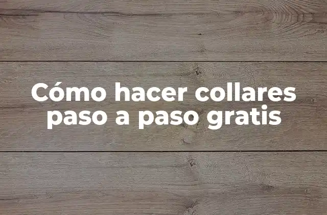 Cómo Hacer Collares Paso a Paso Gratis
