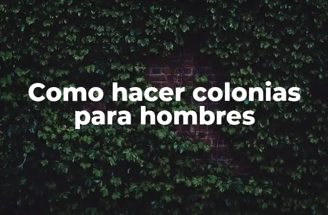 Como Hacer Colonias para Hombres