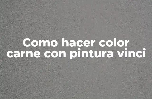 Como Hacer Color Carne con Pintura Vinci