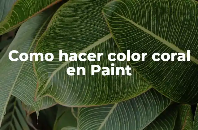 Como Hacer Color Coral en Paint